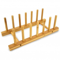 suporte p/pratos bambu