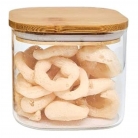 Pote de vidro tampa bambu