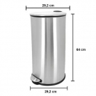 Lixeira inox c/pedal 30L.
