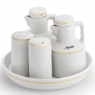 Galheteiro de porcelana 5p.