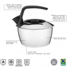 Chaleira inox 1,5L.