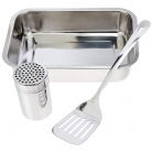 Conj. p/lasanha inox 3p.