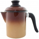 Leiteira esmaltada marrom 900ml.