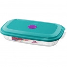 Pote retangular 605ml.